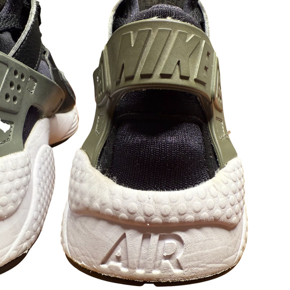 NIKE Air Huarache Run Women's 8.5 Black Army Green Sneaker Athletic Shoes - Picture 5 of 14